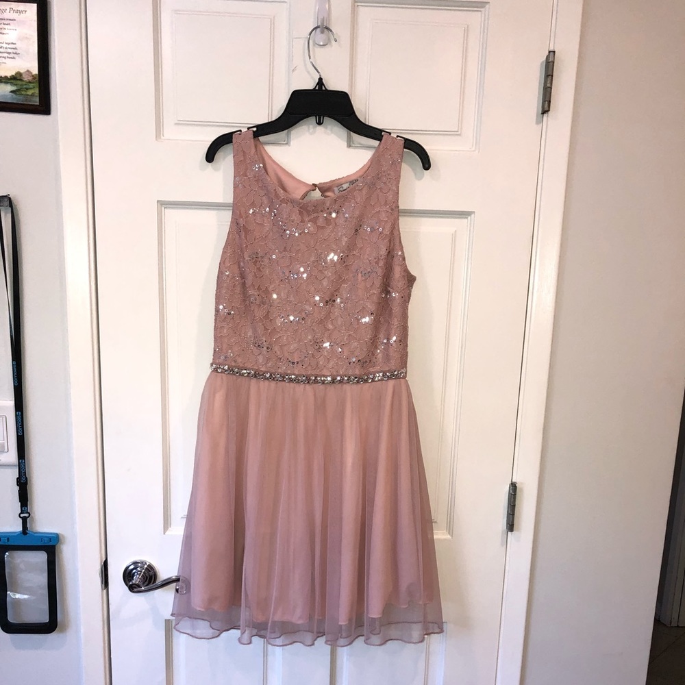 Dusty like pink sparkle dress